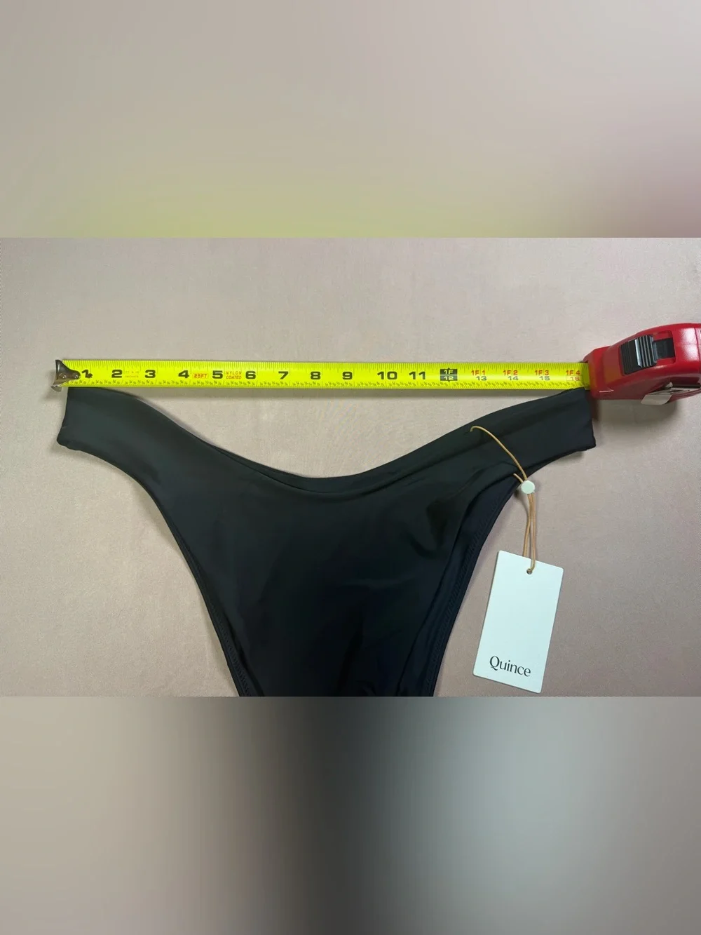 Quince Black Italian High Leg Cheeky Bikini Bottom Bathing Suit Swim Size XL NWT